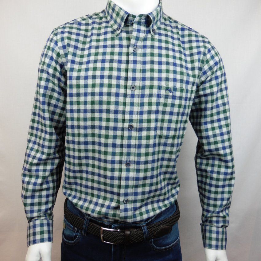 Camisa cuadros azul y verde de Dos Galgos