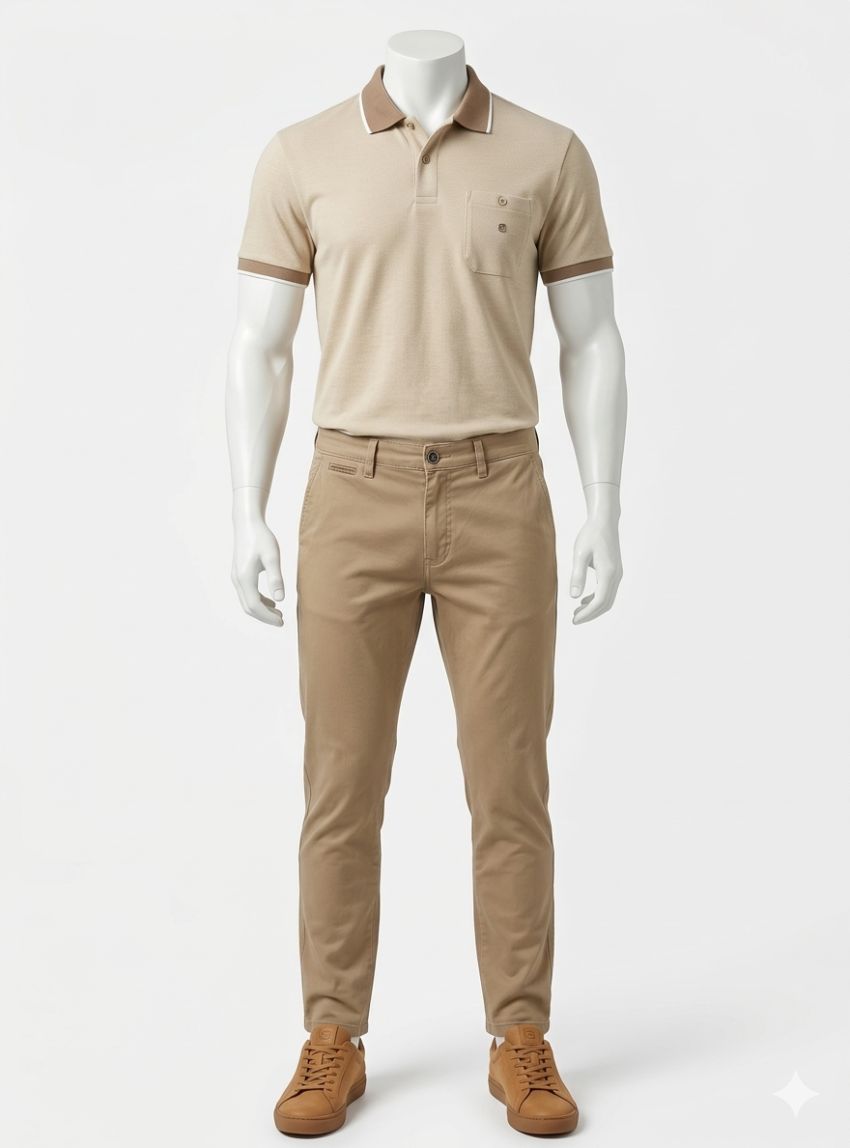 Polo beige mini dibujo de G54