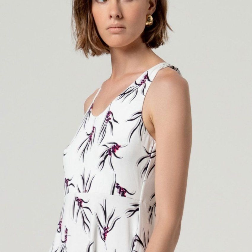 Vestido blanco estampado de Surkana