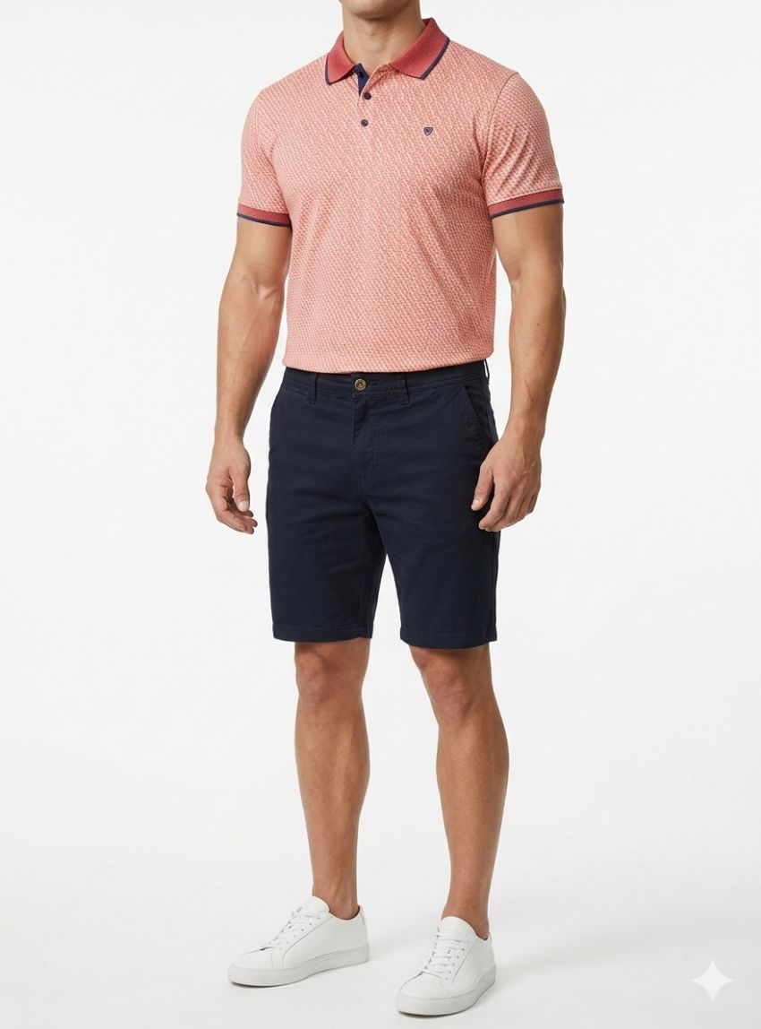 Polo zig zag mini dibujo salmón de Tomé
