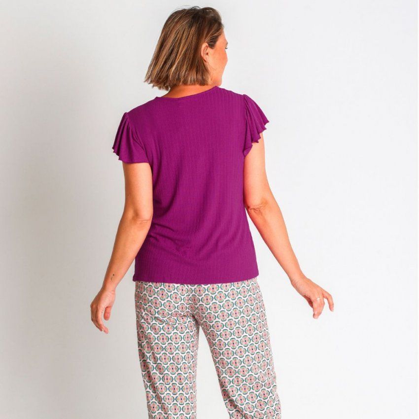 Camiseta volante buganvilla de Lourdes Castillo