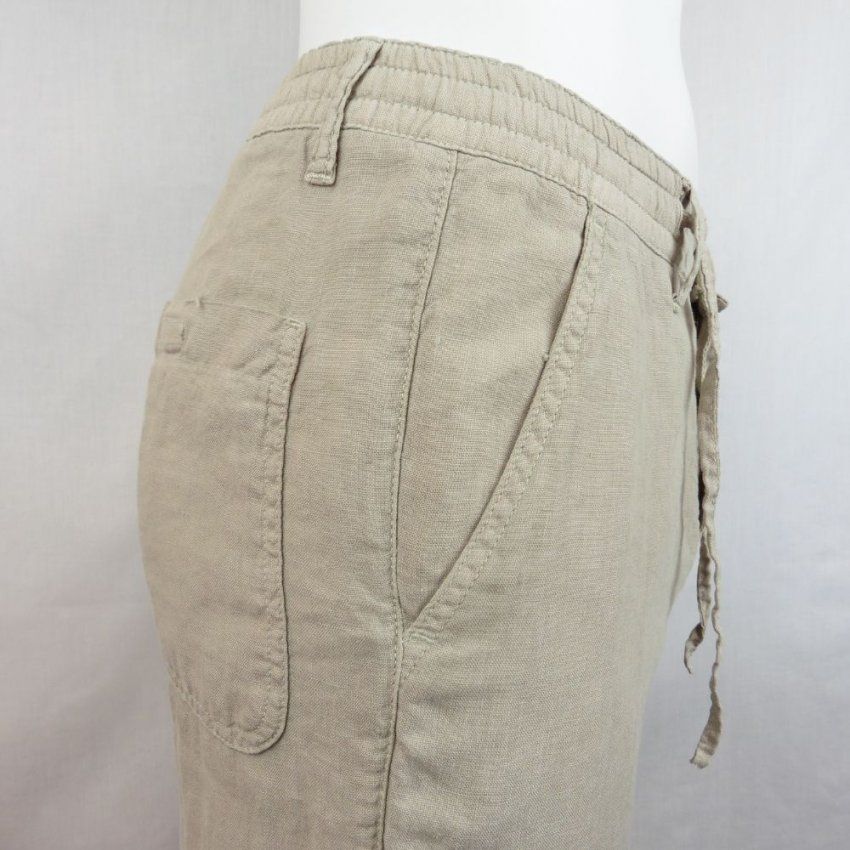 Pantalón lino goma arena de Tayron's