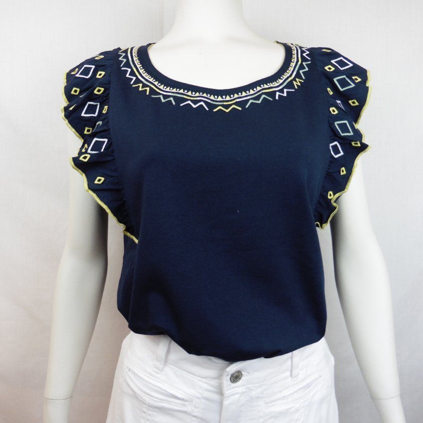 Camiseta algodón azul marino de WNT Collection