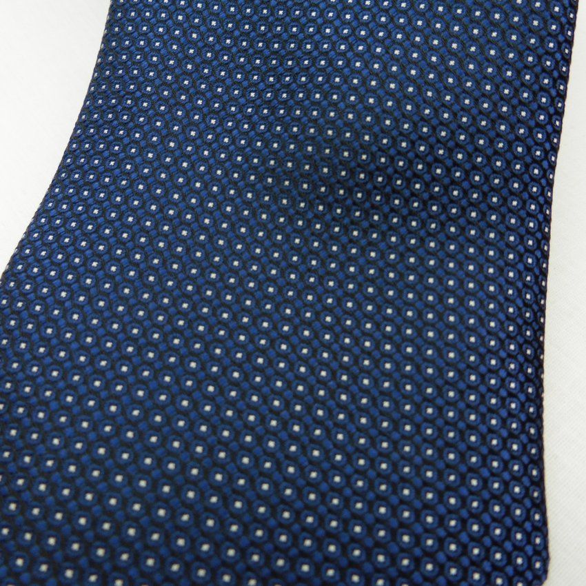 Corbata marino con mini puntos blancos de Boccola