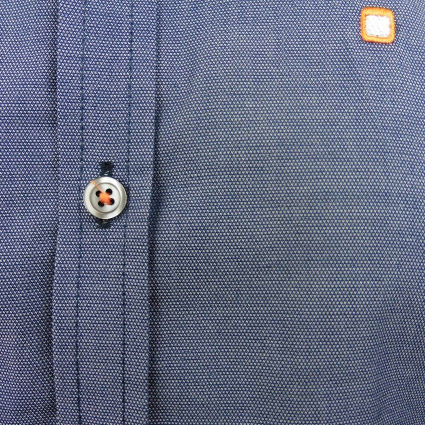 Camisa azul marino micro dibujo de Yellow Skin