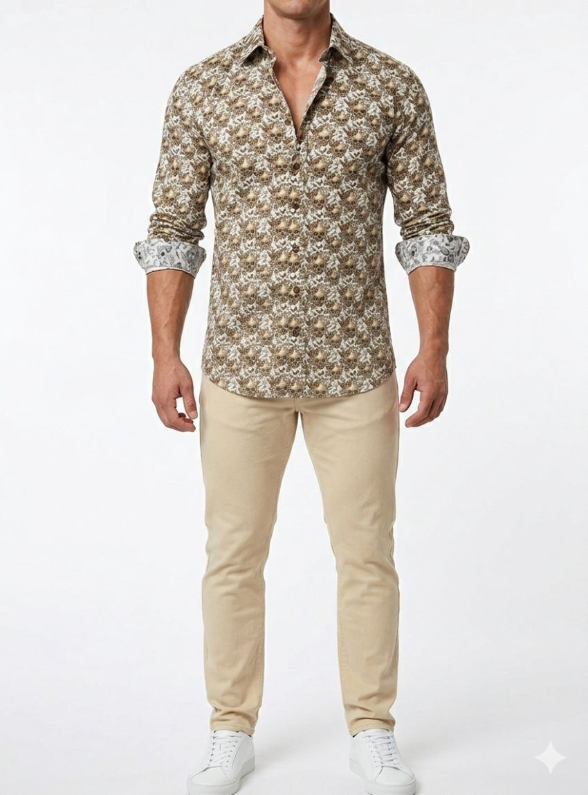 Camisa calaveras y mariposas de Yellow Skin