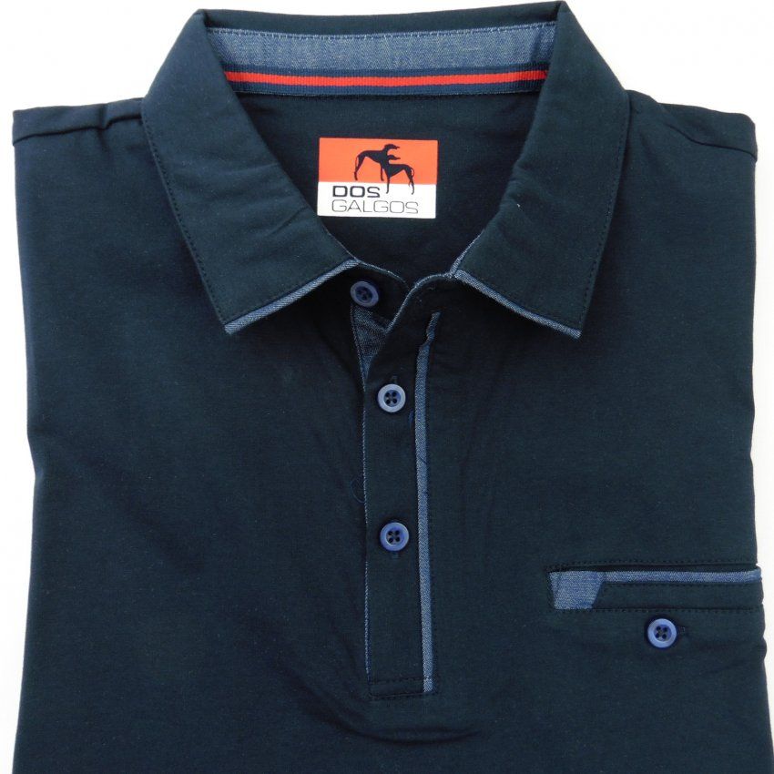 Polo azul marino de Dos Galgos