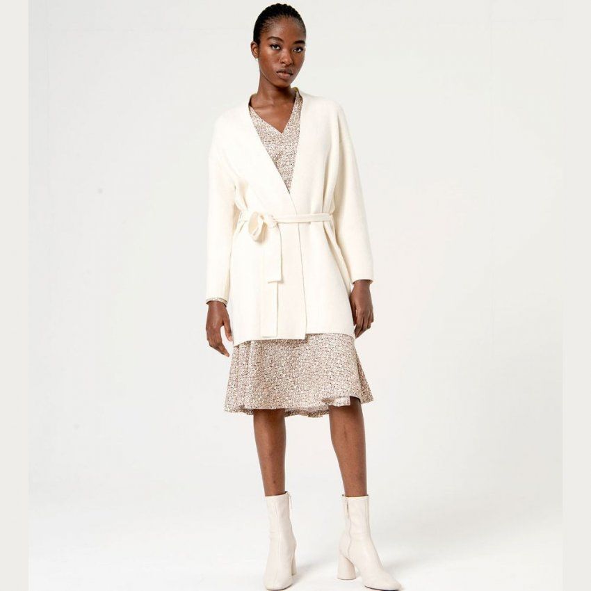 Chaqueta tricot larga crudo de Surkana