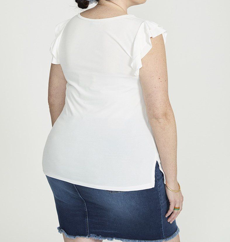 Camiseta volantes blanca de SPG Woman