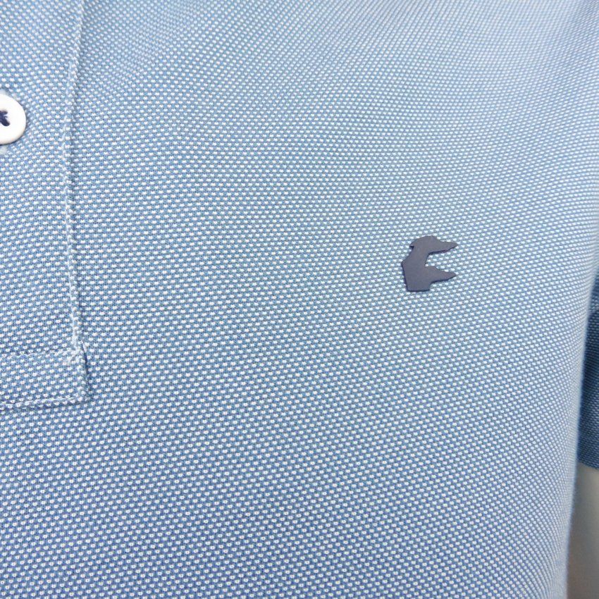 Polo azul micro dibujo de Dos Galgos