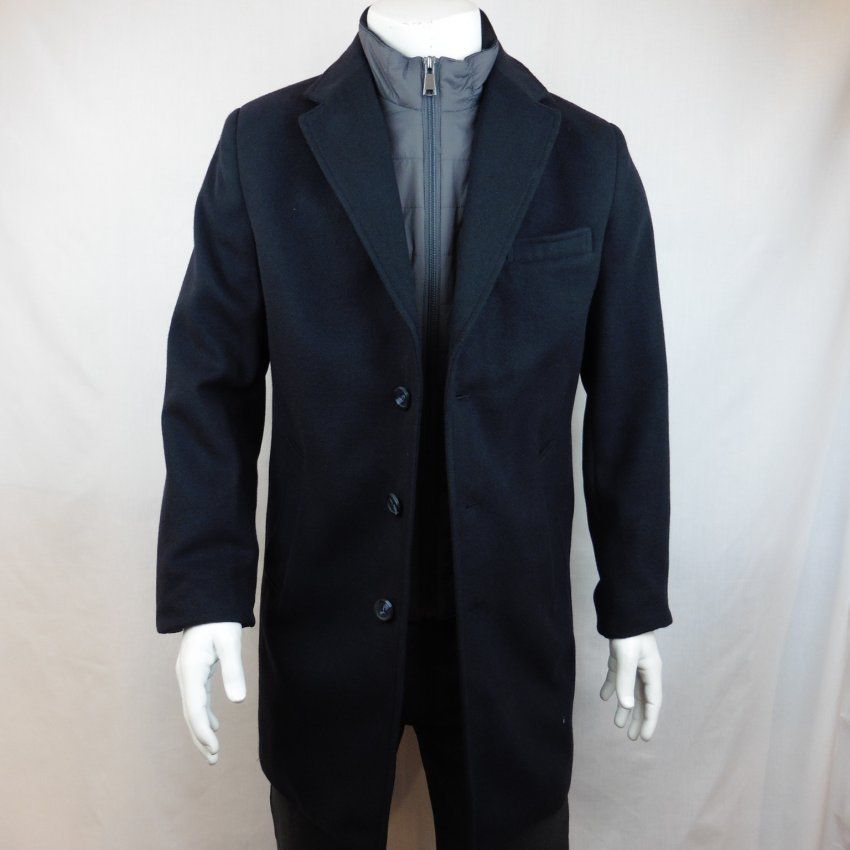Chaquetón largo paño marino de Alexander & Co
