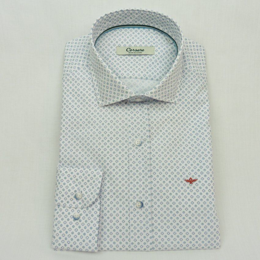 Camisa dibujo azul y verde de Corsare