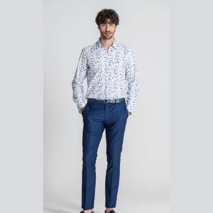 Camisa flores azules de Dos Galgos