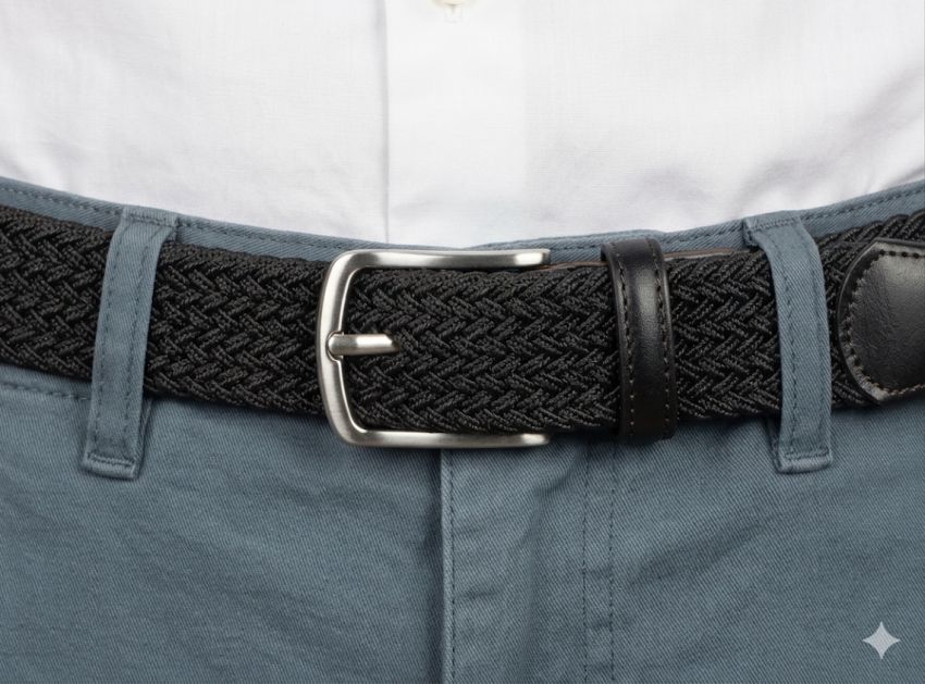 Cinturón elástico negro de Pierre Cardin