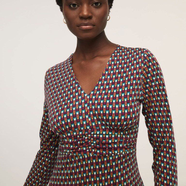 Vestido estampado pequeño berenjena de Surkana
