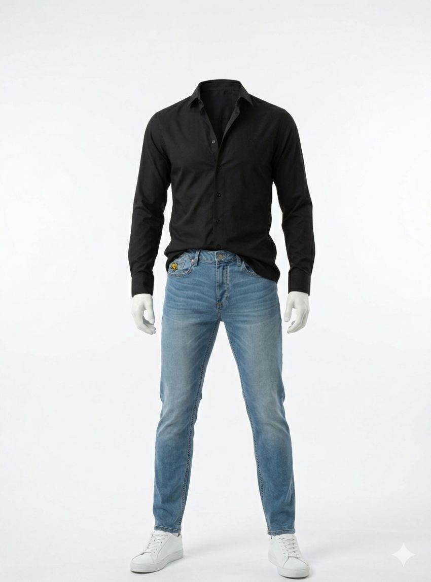 Camisa negra bambú de Dark & Fish