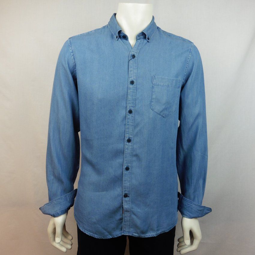 Camisa tencel azul tejano de Dos Galgos