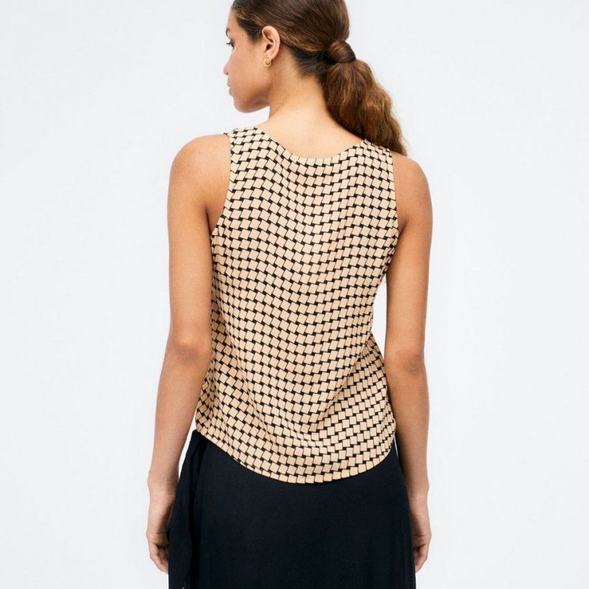 Blusa cuadros beige de Surkana