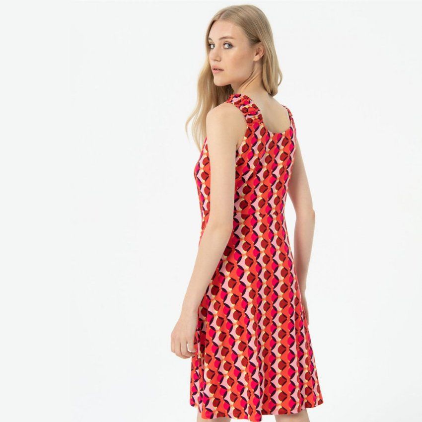 Vestido círculos cruzados rojo de Surkana