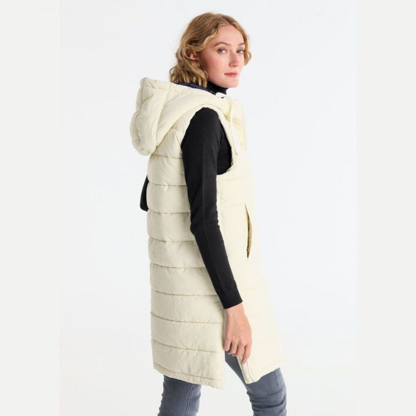 Chaleco largo acolchado crudo de Lois