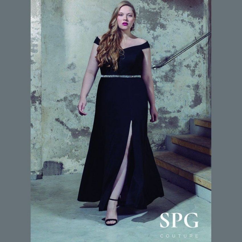 Vestido largo negro de SPG Woman