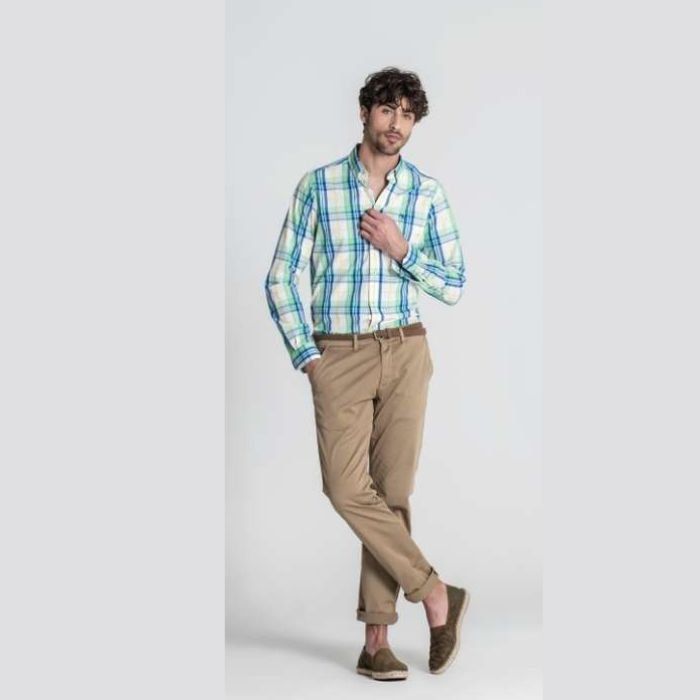 Camisa cuadros verdes de Dos Galgos