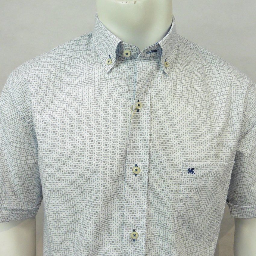 Camisa m/c mini cuadros azul de VNTO