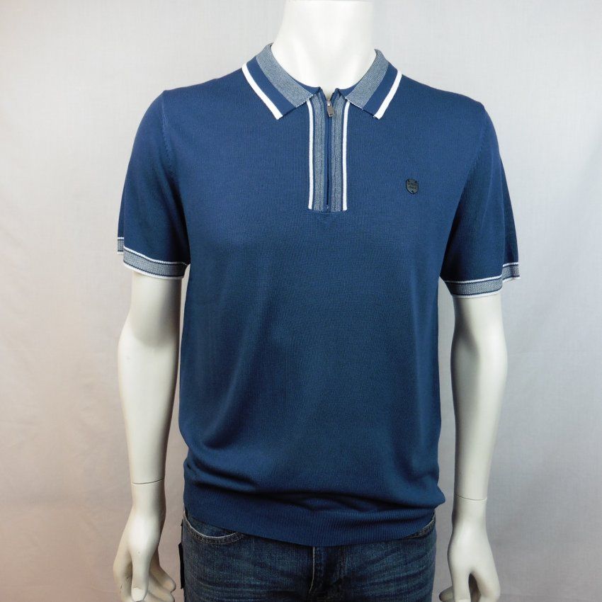 Polo cremallera azul de Dark & Fish