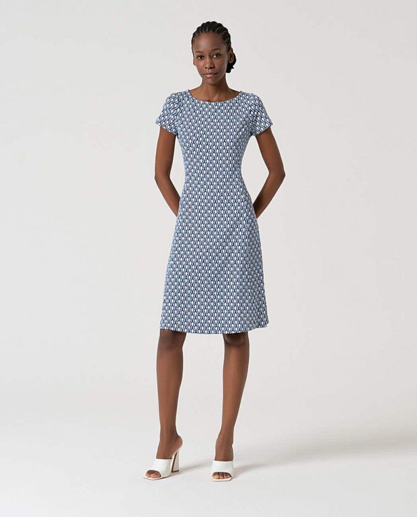 Vestido estampado azul y rosa de Surkana