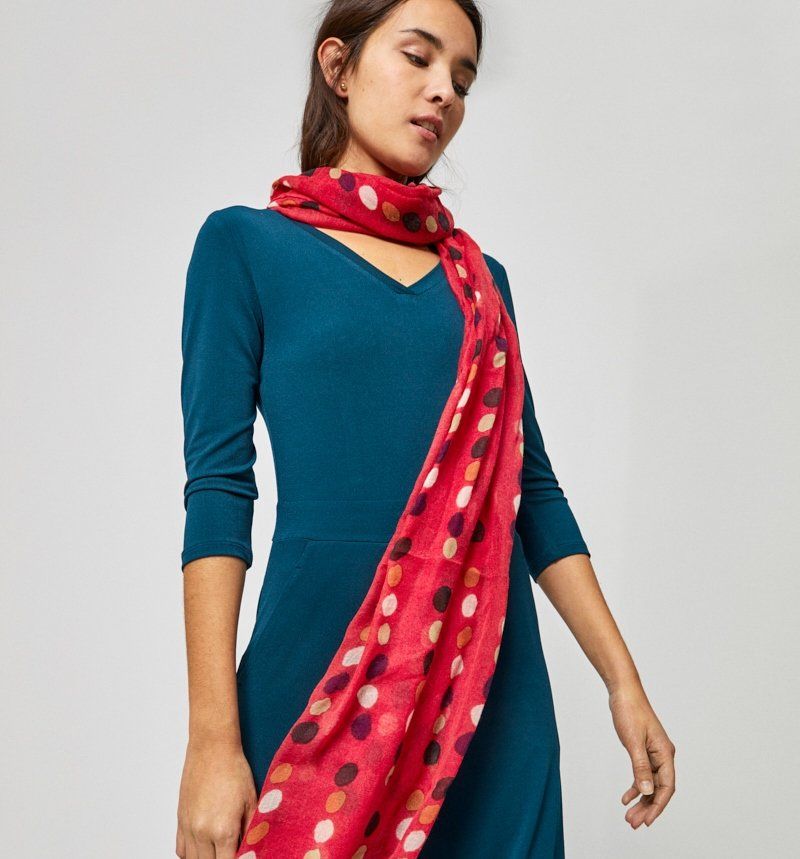 Foulard rojo topos de Surkana