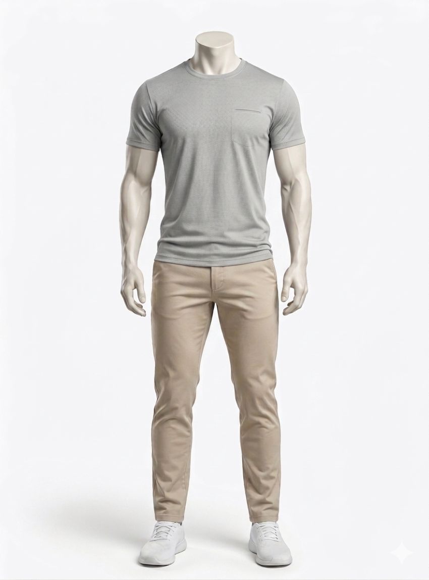 Camiseta TECH FIT gris mini dibujo de Dos Galgos