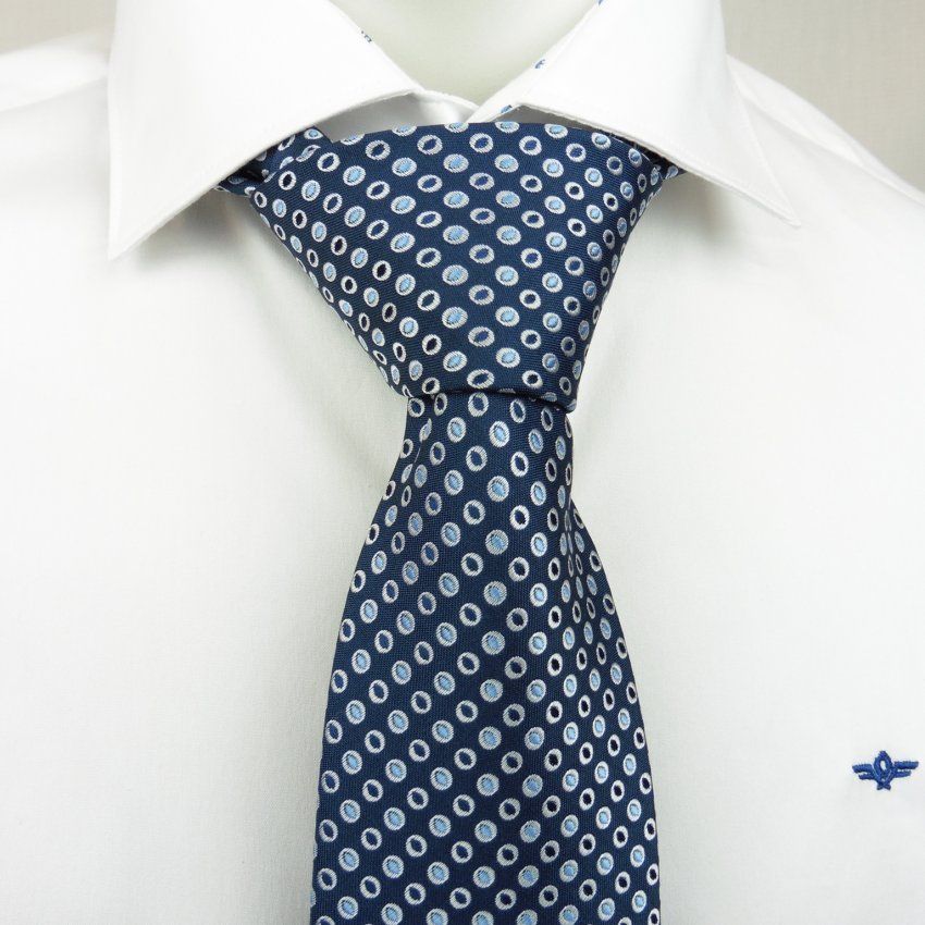 Corbata azúl marino círculos de Boccola