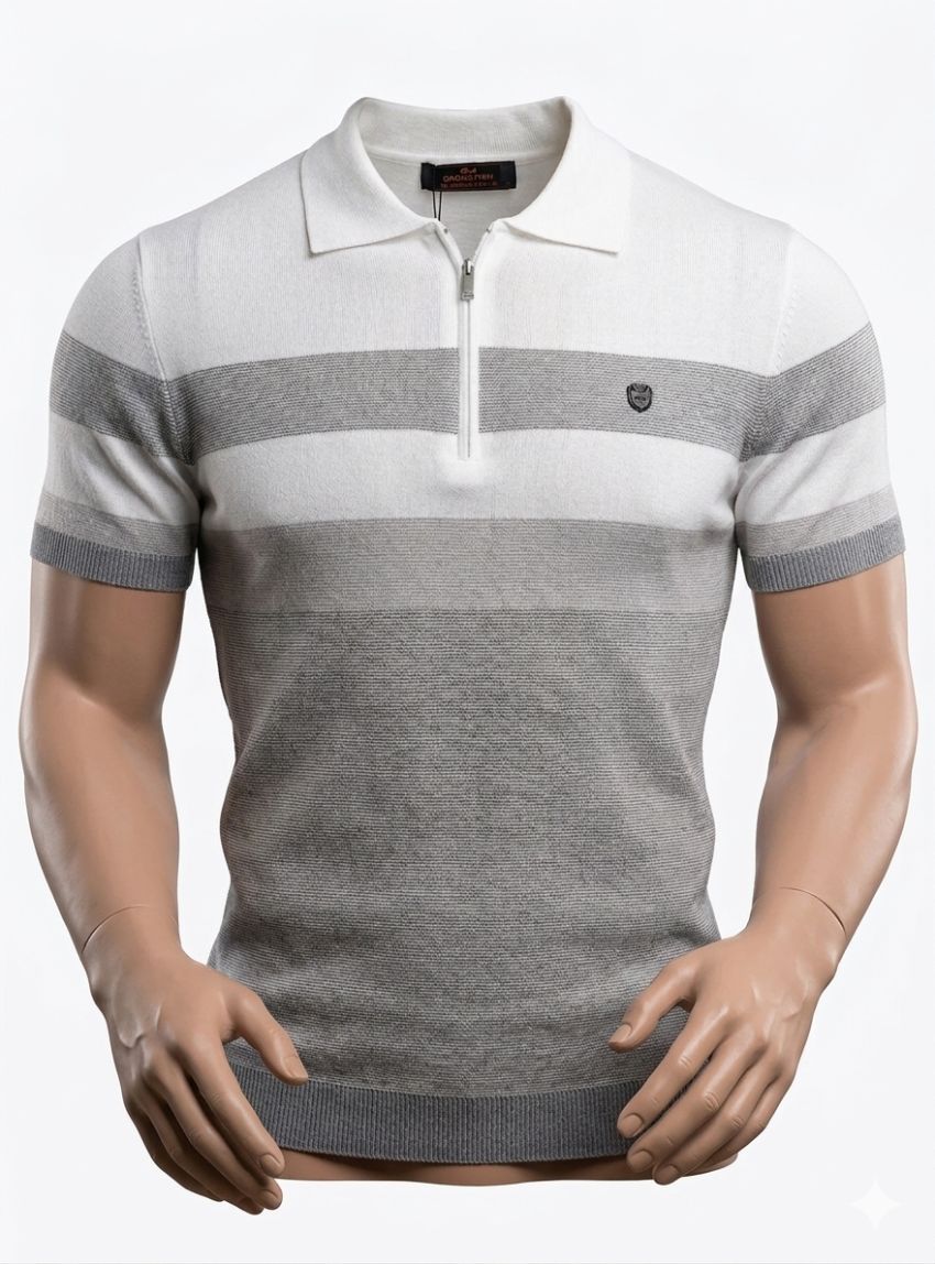 Polo de punto blanco cremallera de Dark & Fish