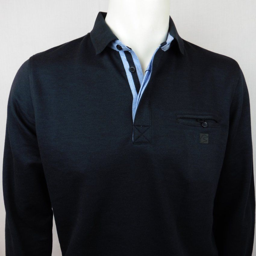 Polo azul marino con goma abajo de Dos Galgos