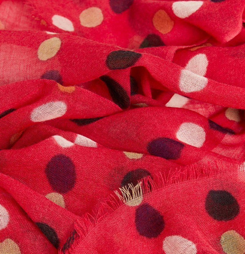 Foulard rojo topos de Surkana