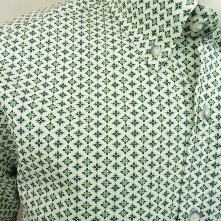 Camisa flor pequeña verde y azul de Corsare