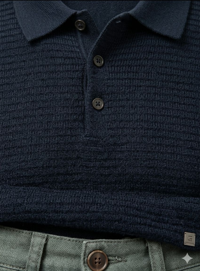 Polo punto algodón azul marino de Gendive