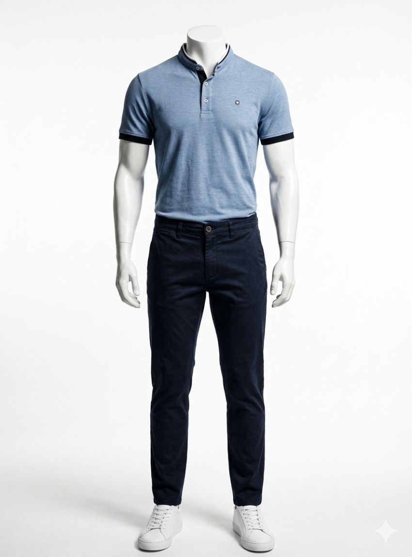 Polo maho azul de Yellow Skin