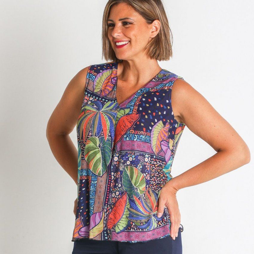 Camiseta tul sin mangas multi color de Nayat