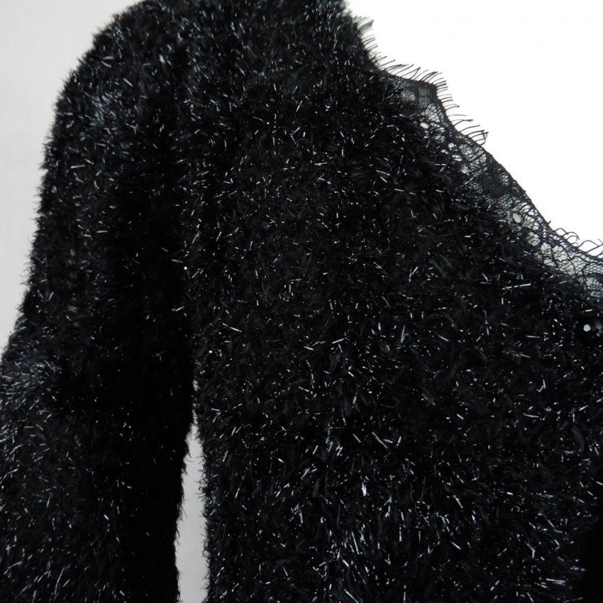 Chaqueta tricot negro brillo de Guitare