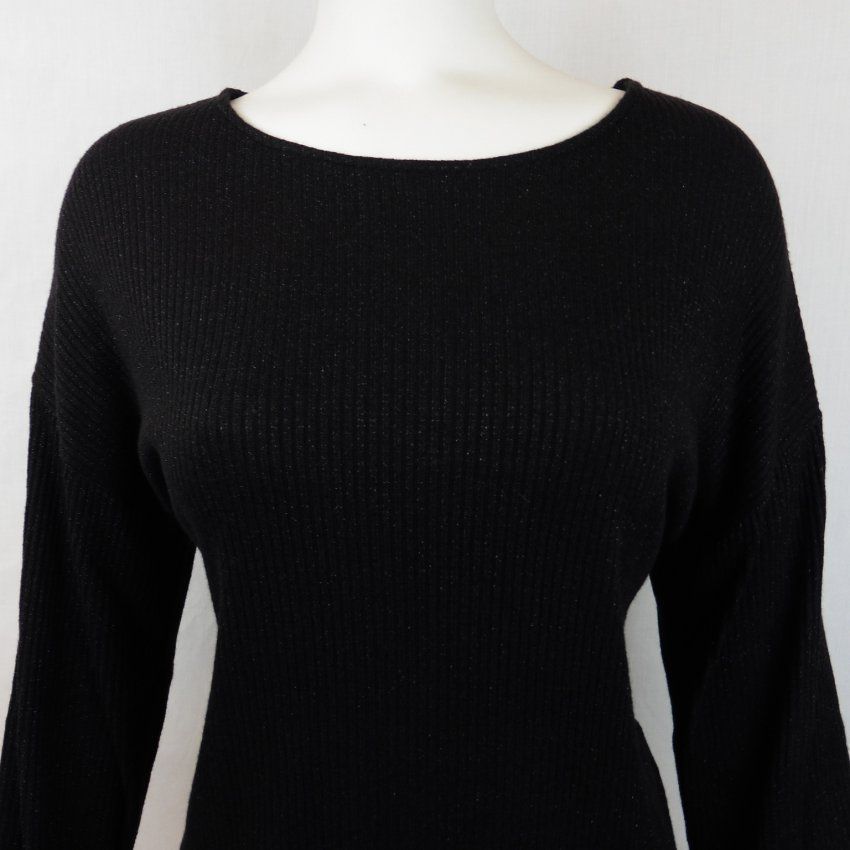 Jersey canalé negro lúrex  de Lourdes Castillo