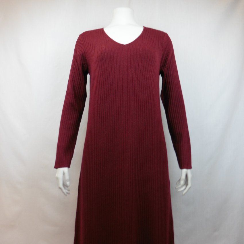 Vestido canalé lúrex granate de WNT Collection