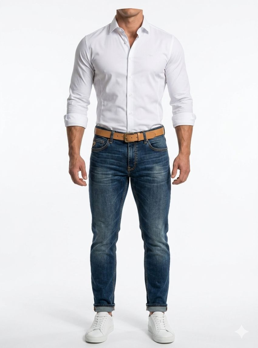 Camisa blanca bambú de Dark & Fish
