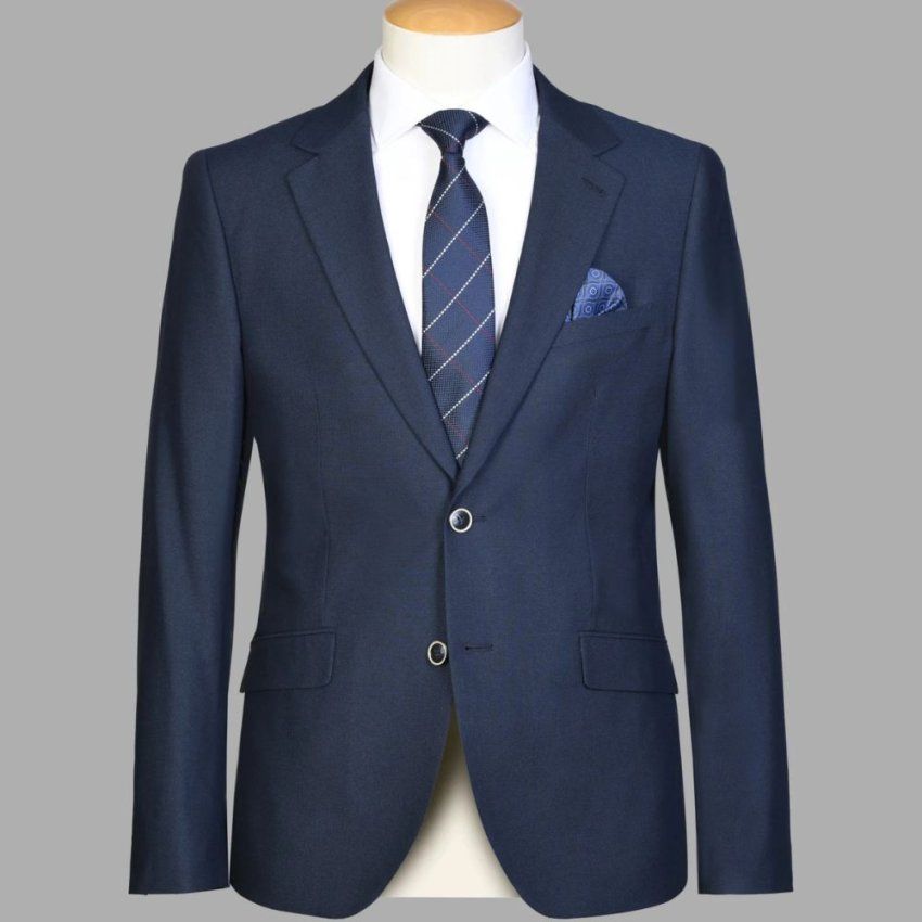Traje azul marino mini puntos de True Man