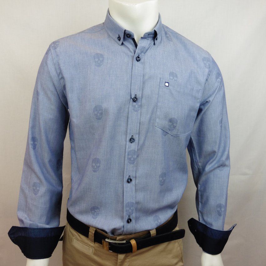 Camisa espiga calavera de Yellow Skin