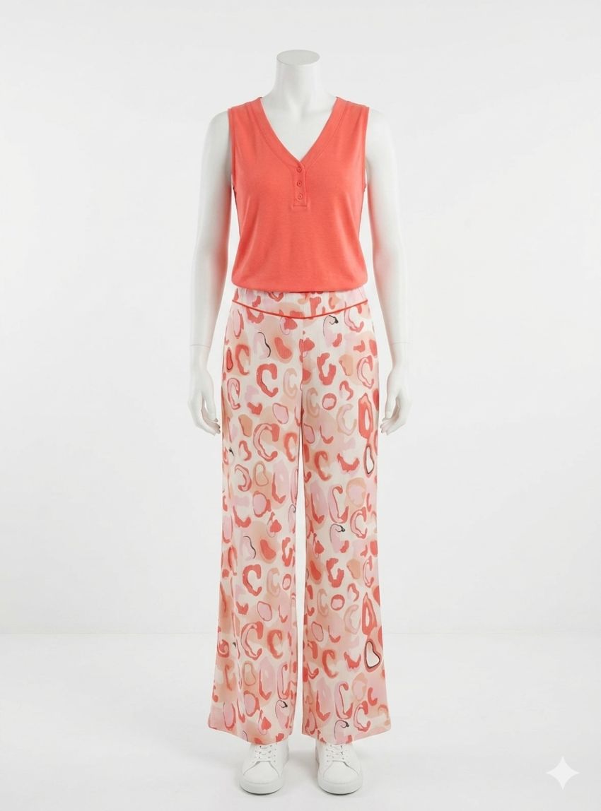 Camiseta escote pico naranja de WNT Collection