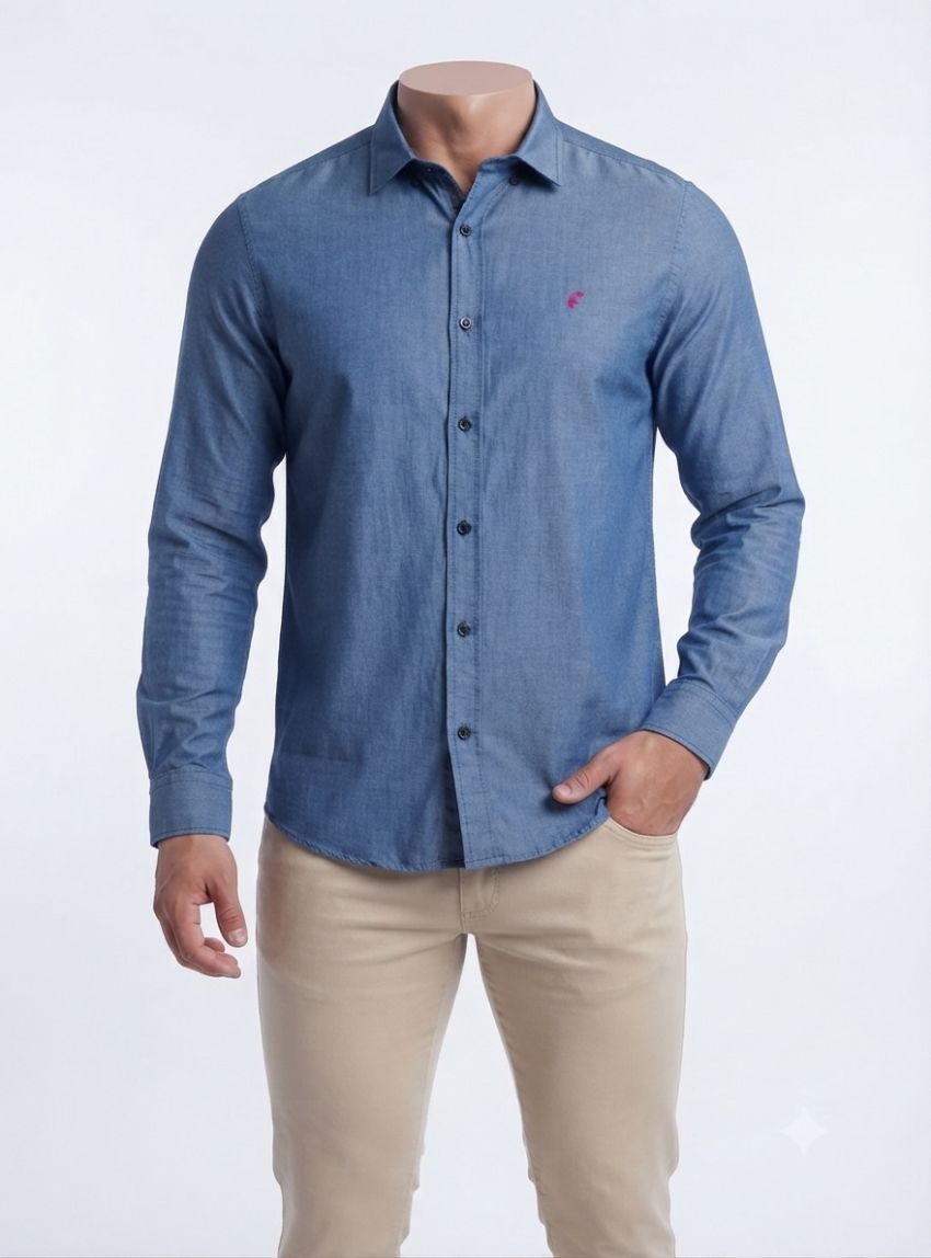 Camisa mil rayas azul tinta de Dos Galgos