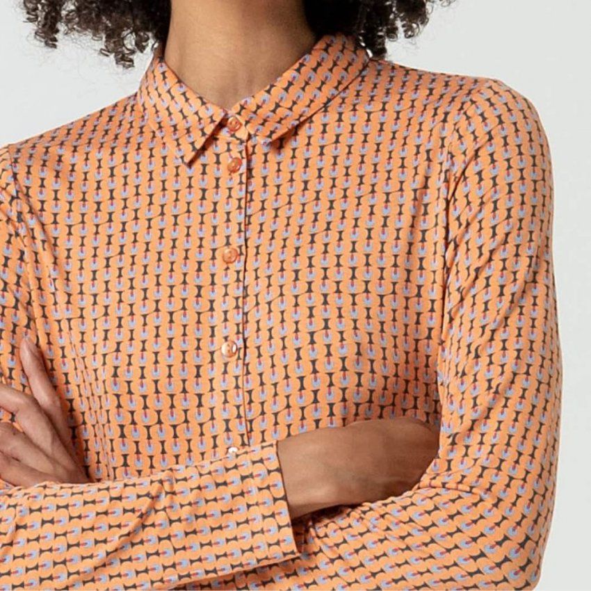 Camisa de punto naranja estampada de Surkana
