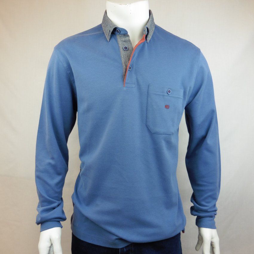 Polo azul medio de G54