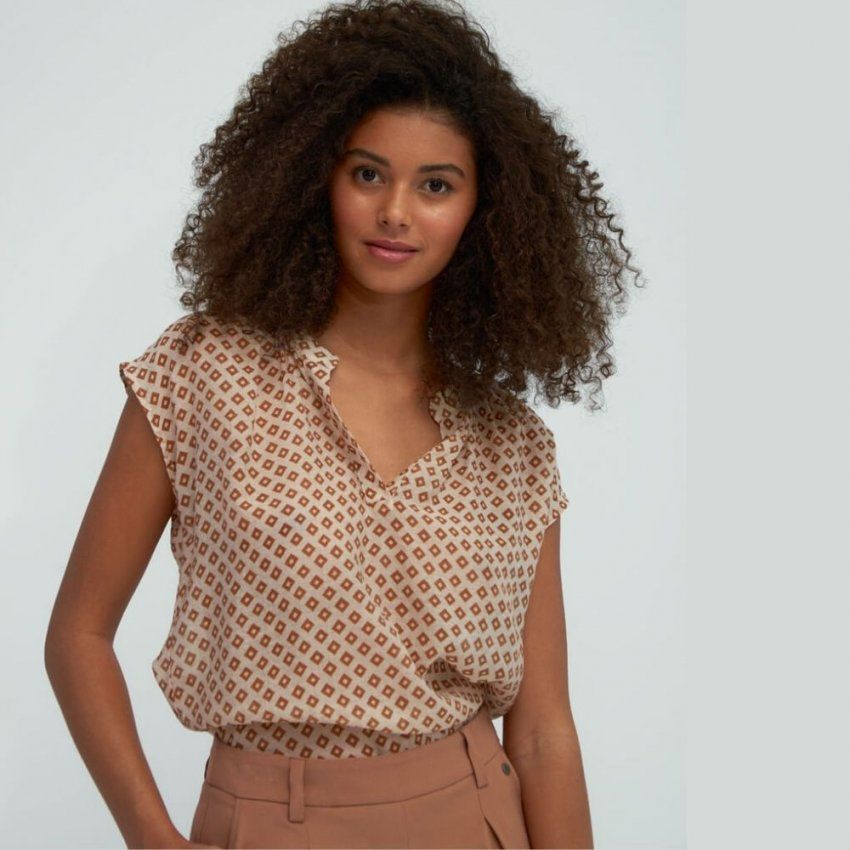 Blusa estampado de rombos de Surkana